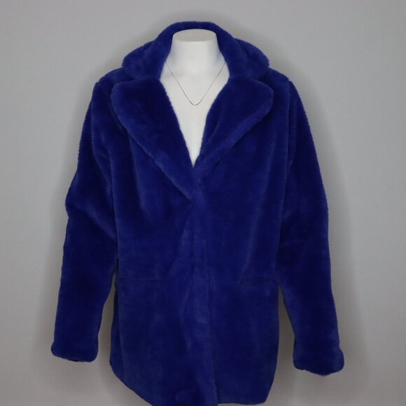 Jackets & Blazers - Women’s Royal Blue Faux Fur Coat – Size L